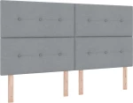 Box Spring Κρεβάτι με Στρώμα vidaXL Ανοιχτό Γκρι 180x200 εκ. Υφασμάτων