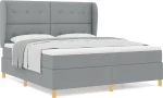 Box Spring Κρεβάτι με Στρώμα vidaXL Ανοιχτό Γκρι 180x200 εκ. Υφασμάτων