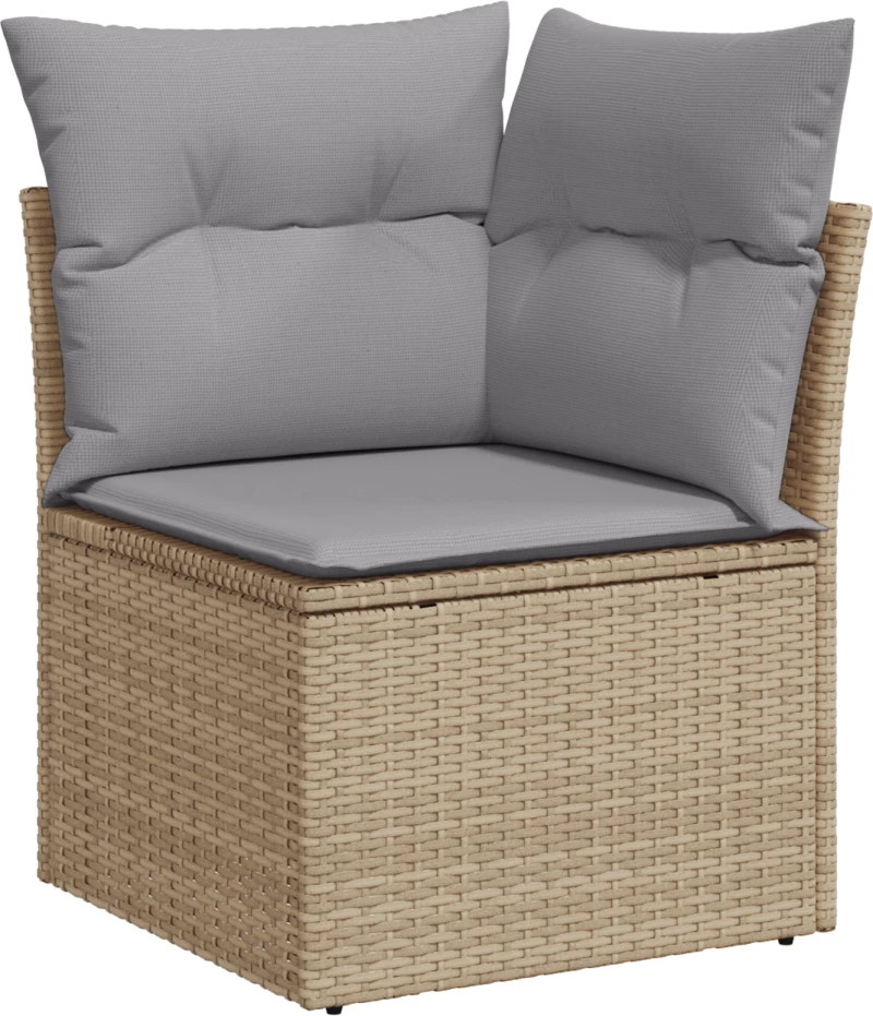 vidaXL 9 Τμήμα Σαλονιού Κήπου με Μαξιλάρια Μπεζ Poly Rattan Acacia