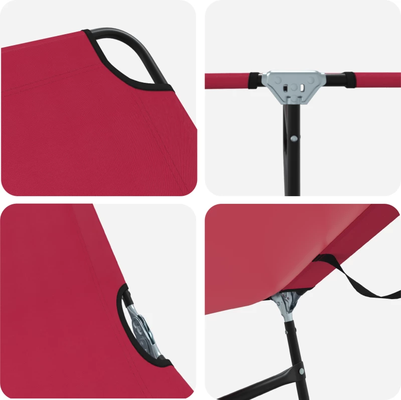 vidaXL Πτυσσόμενη Ξαπλώστρα Φορητή Κόκκινη 600D Oxford Fabric