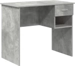 vidaXL Γραφείο με Αποθήκευση Γκρι Σκυρόδεμα 90x49.5x75 εκ. Κατασκευασμένο ξύλο