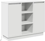 vidaXL Κονσόλα με LED Λευκή 90x32x75 εκ. Κατασκευασμένο ξύλο