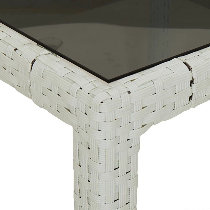 vidaXL Τραπέζι Κήπου Λευκό 150x90x75 εκ. Πολυ Ρατάν