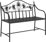 vidaXL Vintage Μεταλλικός Πάγκος Μαύρος Σίδερο με Επικάλυψη Σκόνης