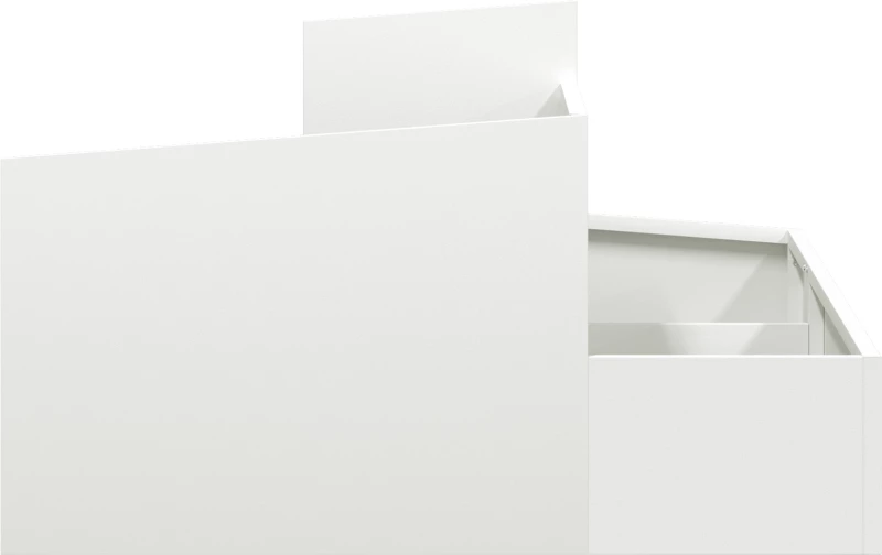 vidaXL Γλάστρα Λευκή 80x80x50 εκ. Κρύα Στερεά Χάλυβα