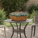 vidaXL Μεταλλική Γλάστρα Ατσάλι 50 x 50 x 15 cm Διακοσμητικά Ένθετα