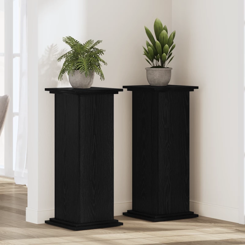 vidaXL Βάση Φυτών Μαύρο Δρυ 33x33x100 εκ.