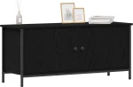 vidaXL TV Stand Μαύρης Δρυός Μαύρη δρυός Μοριοσανίδα, Μέταλλο