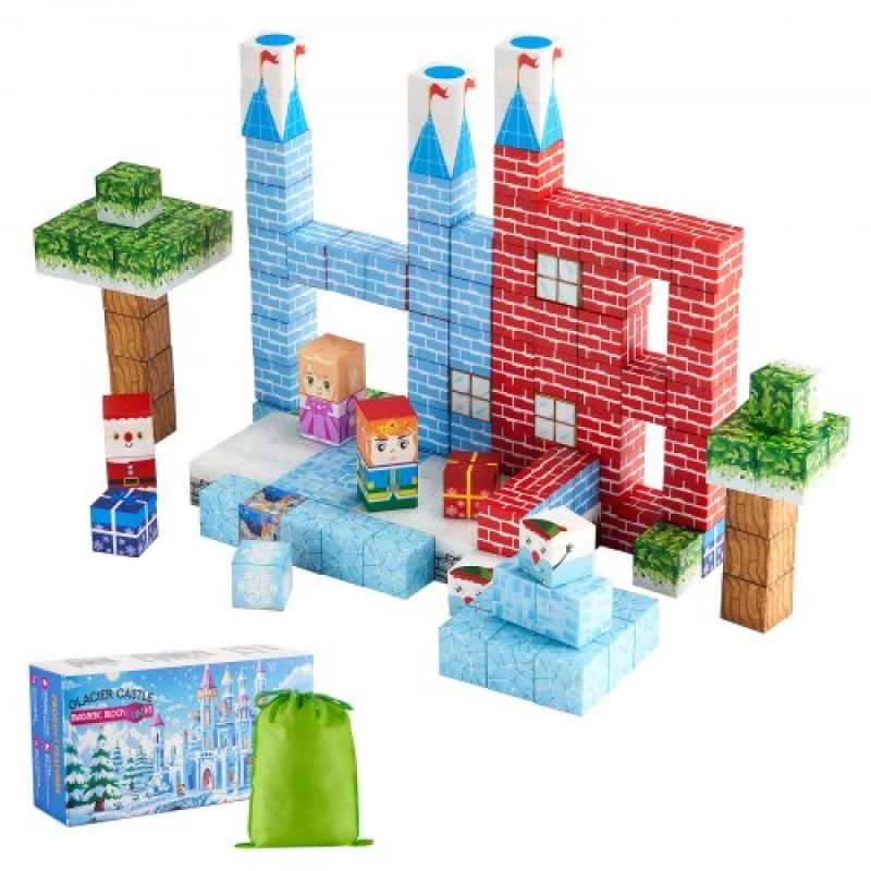 VEVOR Magnetic Blocks 150 PCS Glacier Castle Set STEM Montessori Sensory Toys