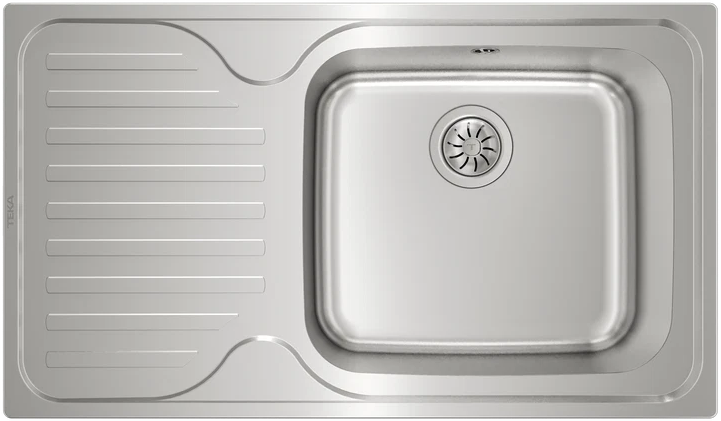 Teka Classic Max 1C 1E Super Bowl Ένθετος Νεροχύτης Inox Λείος με ποδιά αριστερά 86x50cm