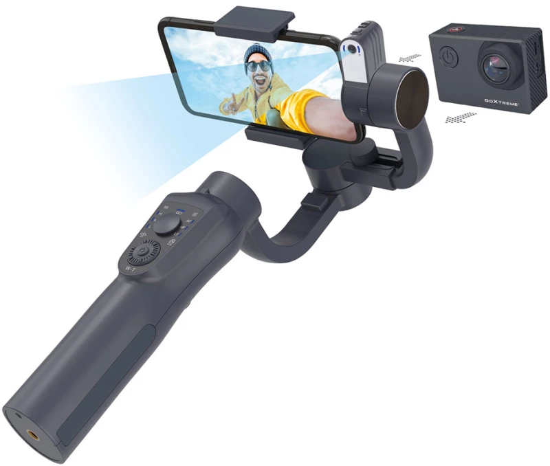 GOXTREME 2-IN-1 3-AXIS DUAL GIMBAL GX4 WITH TRACKER FOR SMARTPHONES/ACTION CAMERAS