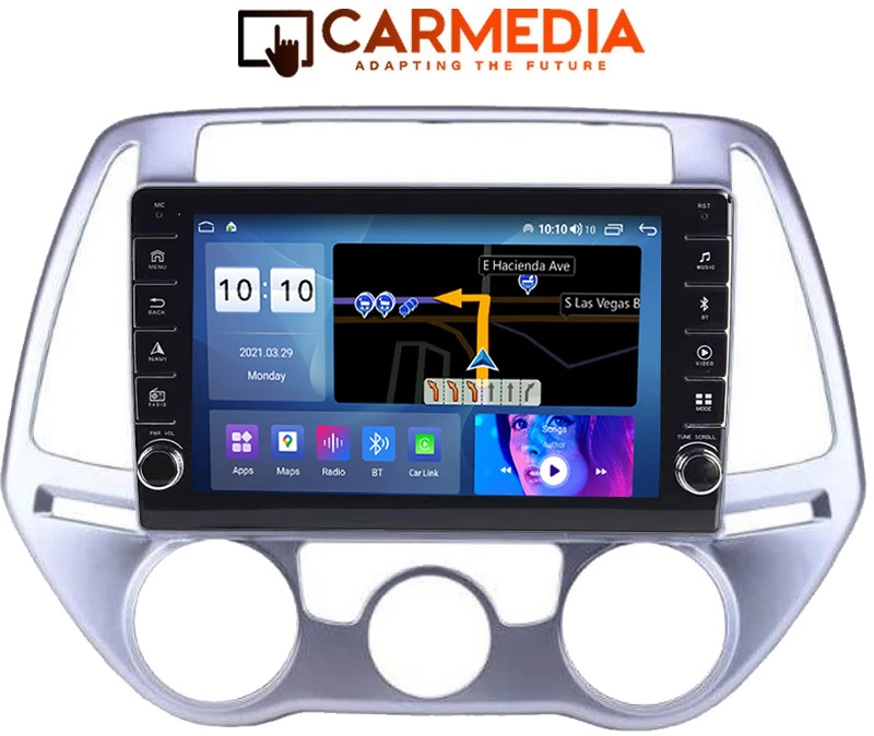 CARMEDIA CM2089B-13 KNOB TABLET 9'' OEM HYUNDAI i20 2008-2012 A/C-CLIMA