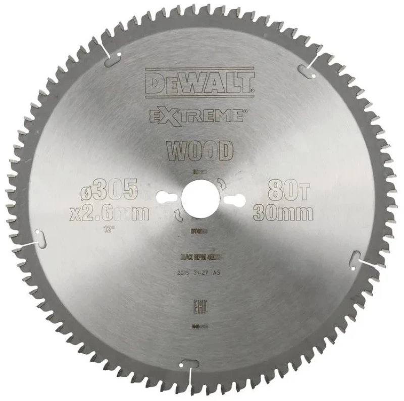 Dewalt DT4283 Δίσκος Σταθερών Δισκοπρίωνων 305 Χ 30 Χ 80T TCG -5° 2.6 1.8