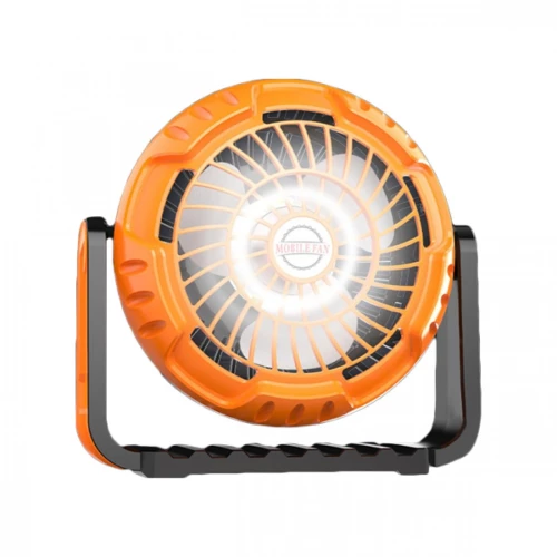 X60 Επαναφορτιζόμενος Ανεμιστήρας Κατασκήνωσης με LED Φως με Άγκιστρο Ανάρτησης με 3 Ταχύτητες Αέρα - Πορτοκαλί
