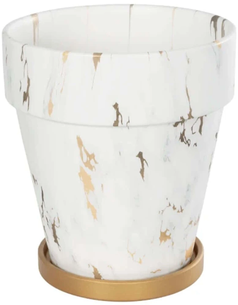 Κασπώ Denpasar 20526 20x20x21cm White-Gold GloboStar Κεραμικό