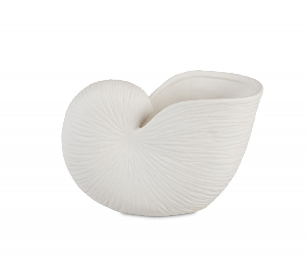Βάζο Nautilus AH-AX25031 18x10x11cm Ecru Andrea House Δολομίτης