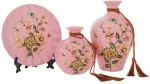 Βάζα Με Πιάτο (Σετ 3Τμχ) 88566 Pink Κεραμικό