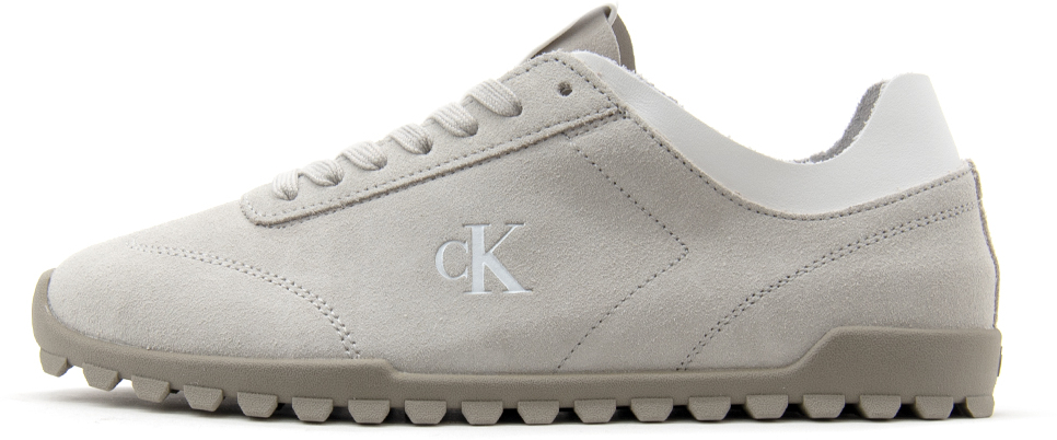 CALVIN KLEIN SUEDE LEATHER LOW PROFILE SNEAKERS WOMEN CALVIN KLEIN ΓΚΡΙ (YW0YW01898-0F7)