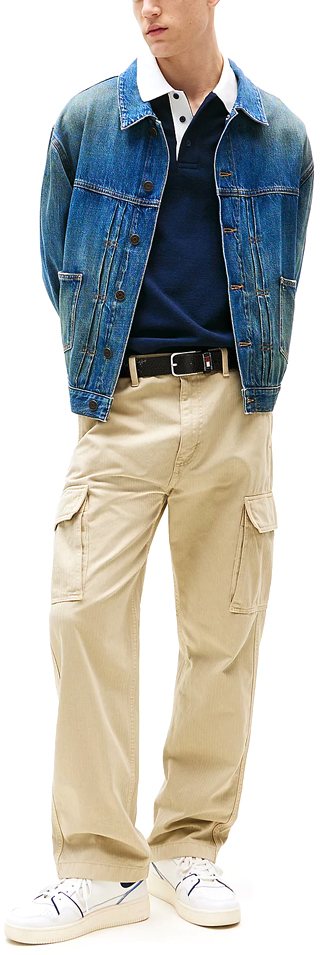 TOMMY HILFIGER TOMMY JEANS OTIS HERRINGBONE STRAIGHT FIT L.34 CARGO PANTS MEN ΜΠΕΖ (DM0DM21779-RBV34)