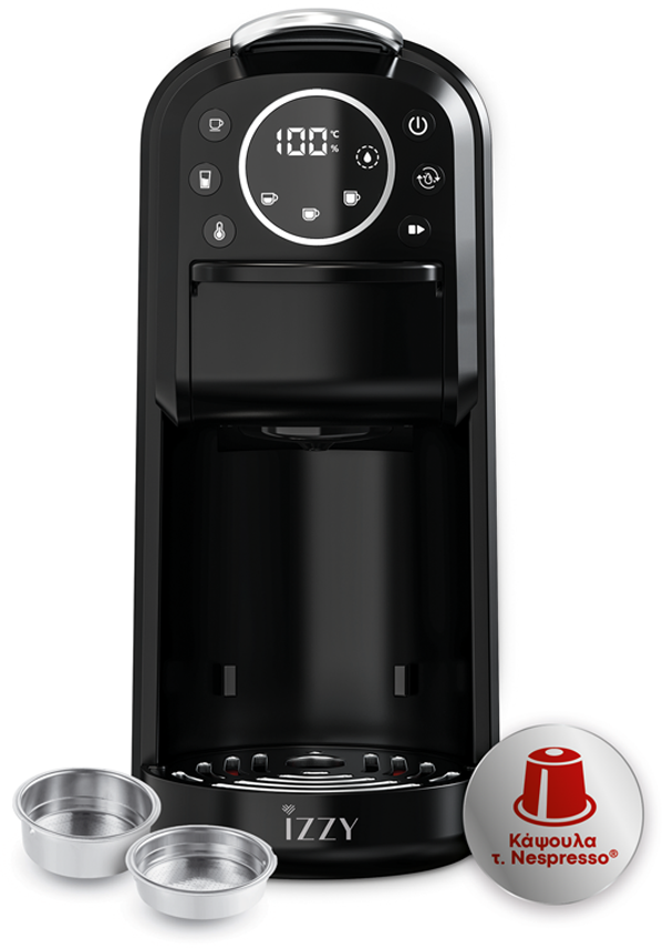 Izzy Parma IZ-6019 Μηχανή Espresso 20bar αλεσμένου καφέ & κάψουλα Nespresso