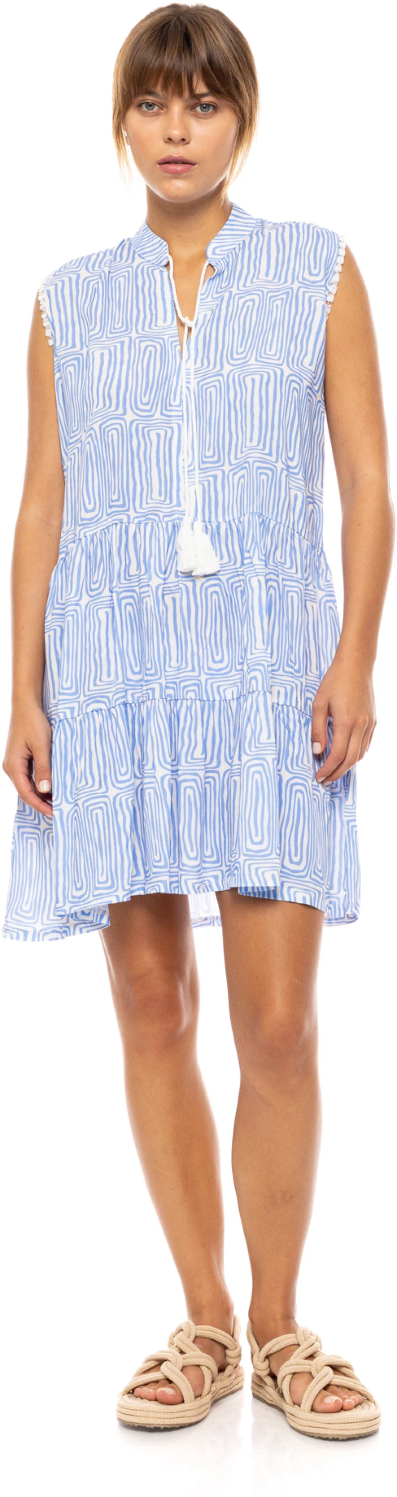 Γυναικείο Beachdress Pink Label - ICE BLUE GEO - Viscose