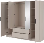 Ντουλάπα Kelly Λευκό Σαμπανί με καθρέπτες 206x200x51cm