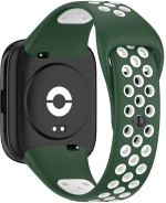 Bicolor Λουράκι Σιλικόνης για Xiaomi Redmi Watch 3 Active/ Lite- Dark Green/ White OEM