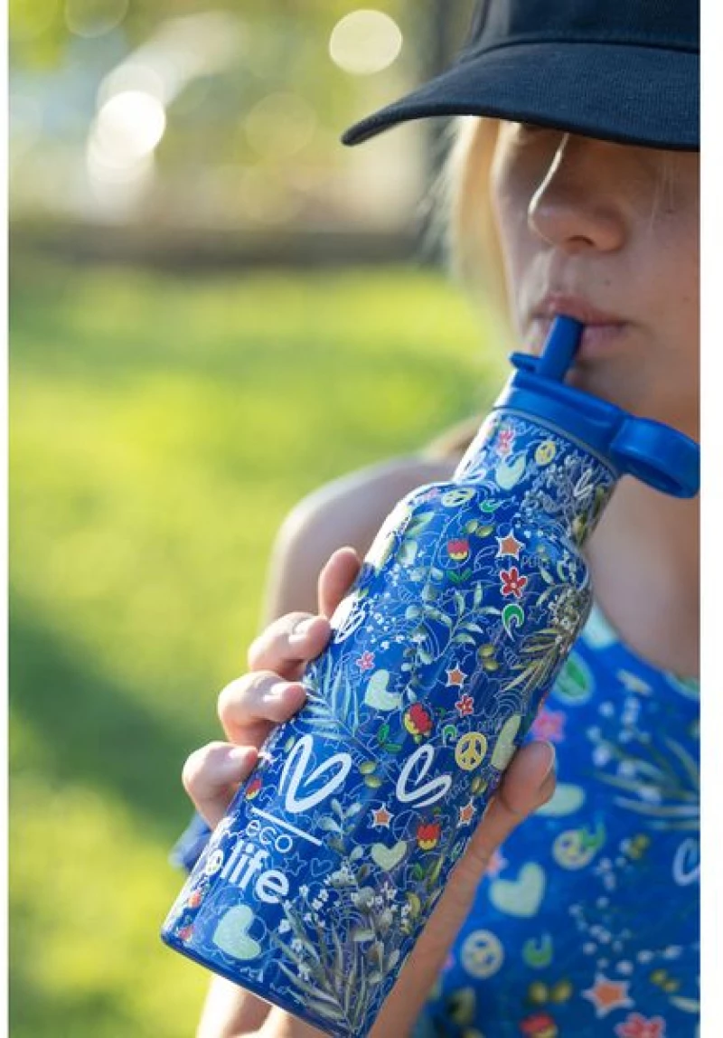 Ecolife Θερμός – Μπουκάλι X Vasiliki 500ml Blue 33-BO-2324