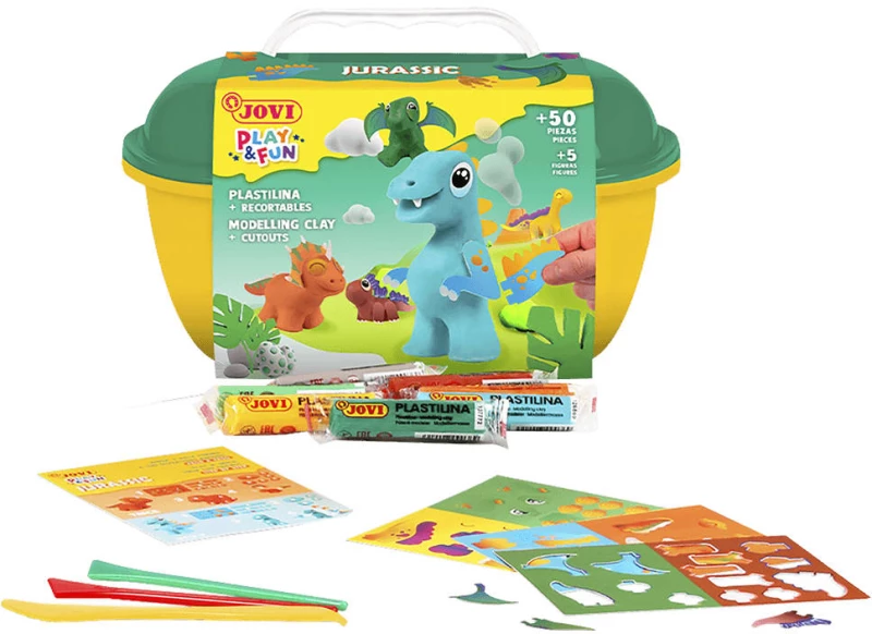 Κατασκευή Πλαστελίνη & Εργαλεία Σετ 55τεμ Play & Fun Jurassic Jovi 2201