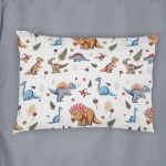 Σετ Σεντόνια Κούνιας (120x160) Dinosaur 519 White-Blue βαμβακερά Dimcol