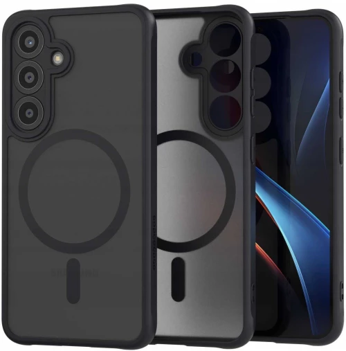 Θήκη Samsung Galaxy S25 Spacecase Hybrid MagSafe Σκληρή Ημιδιάφανη με MagSafe - Black (5905719114725)