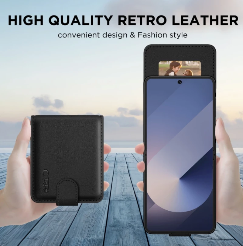Θήκη Samsung Galaxy Z Flip7 Tech-Protect Wallet Πορτοφόλι - Black (5906302318346)