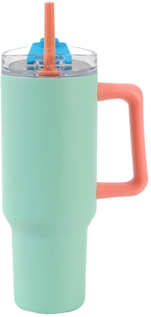 Κούπα Θερμός Ανοξείδωτο με Καλαμάκι και Λαβή - Tumbler i Drink iTotal ID0250 1200ml Aqua Green