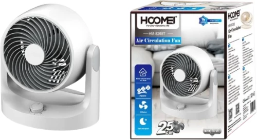 Hoomei Επιτραπέζιος Ανεμιστήρας 50W με Διάμετρο 25cm και 3 Ταχύτητες HM-8258T