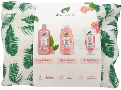 DR. ORGANIC Dr Organic Promo Guava Shampoo 265ml & Body Wash 250ml & Face Wash 150ml & Δώρο Νεσεσέρ