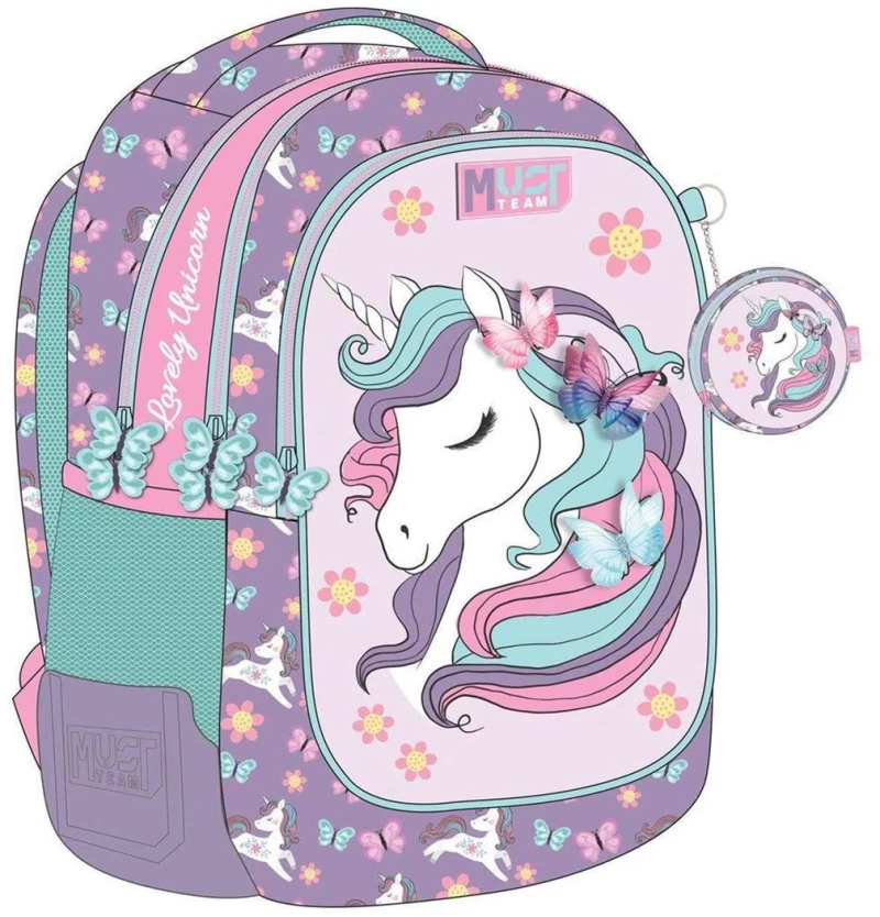 Τσάντα Πλάτης Must 32x18x43cm 3 Θήκες Lovely Unicorn 000586281