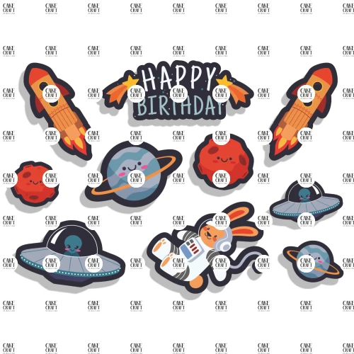 Βρώσιμα σχέδια Space Bunny 10τμχ