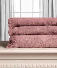 Βαμβακερή ζακάρ πετσέτα ALICIA 520gsm (50cm x 100cm) ανοιχτό καφέ  - -