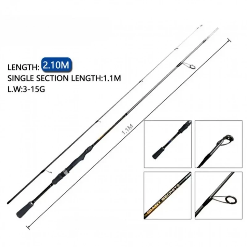 210cm Καλάμι Ψαρέματος Spinning (3-15g) – Ελαφρύ & Ακριβές 38214