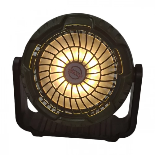 X60 Επαναφορτιζόμενος Ανεμιστήρας Κατασκήνωσης με LED Φως με Άγκιστρο Ανάρτησης με 3 Ταχύτητες Αέρα - Μαύρο