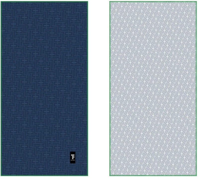 Πετσέτα Θαλάσσης Με Νεσεσέρ  Motivo 01 Blue-Light Blue Feel & Touch Θαλάσσης 90x180cm Polyester-Polyamide