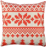 Μαξιλάρι Διακοσμητικό (Με Γέμιση) 420GRC0122 White-Red Aberto Design 43X43 Polyester,Βαμβάκι