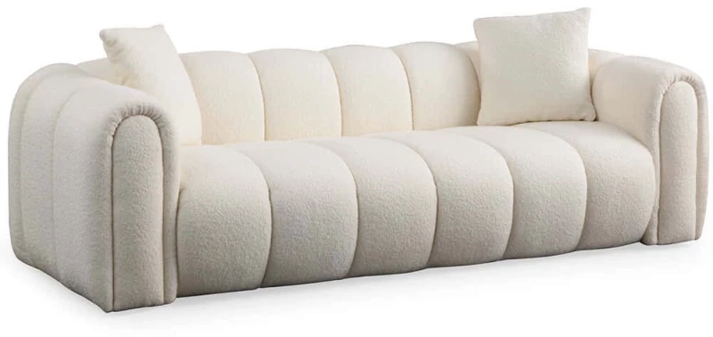 Καναπές Τριθέσιος Puffy 560ARE1544 240x105x75cm White
