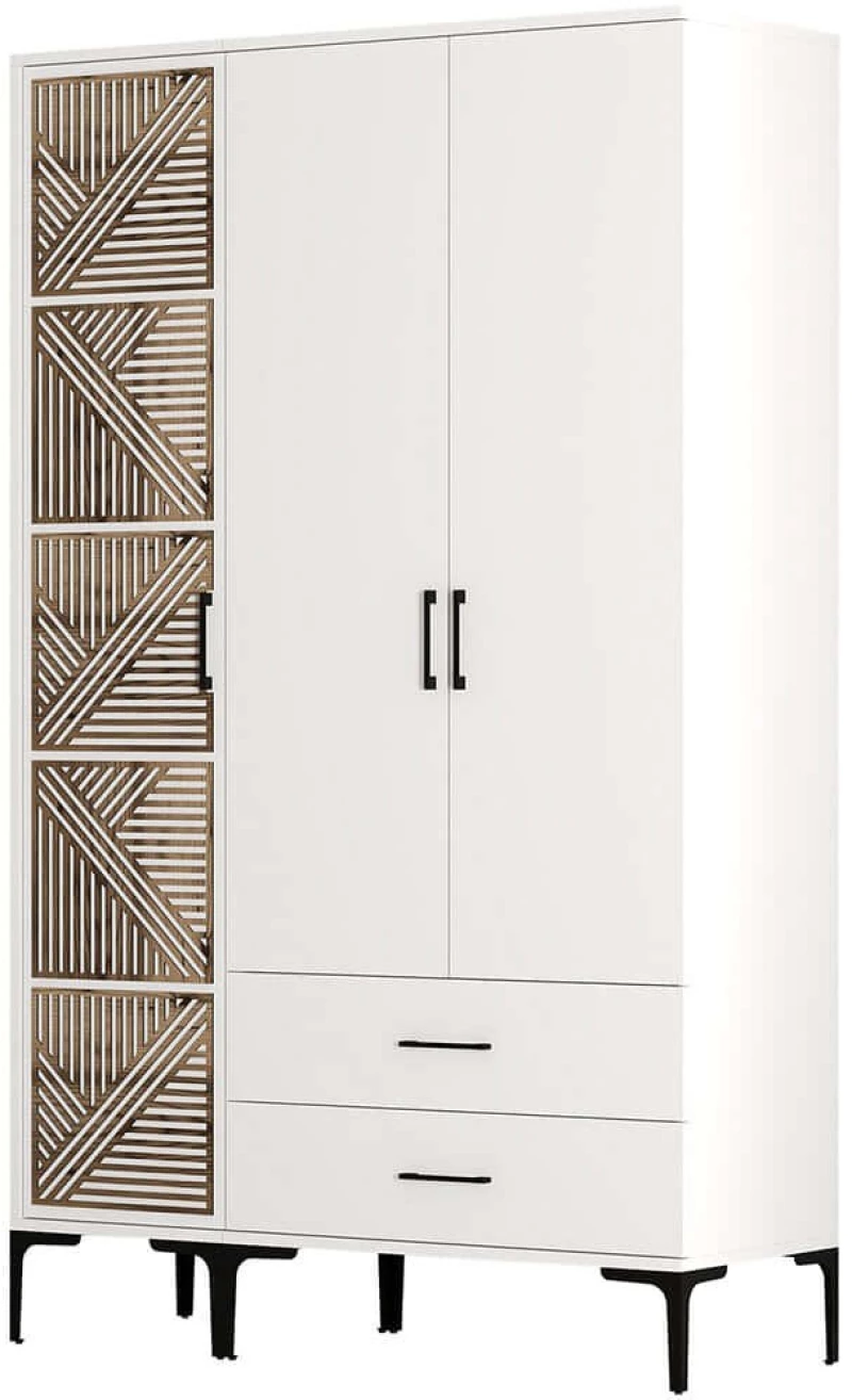 Ντουλάπα Τρίφυλλη Kumsal 845HCT5453 120x47,5x201,4cm White Τρίφυλλη