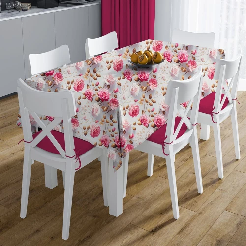 Καρέ Αλέκιαστο Roses 465 Grey-Pink DimCol 90X90cm 90x90cm Βαμβάκι-Πολυέστερ