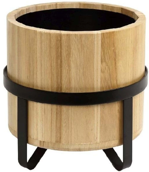 Σαμπανιέρα Bavaria AST861 24x25cm Natural-Black Espiel Μέταλλο,Ξύλο