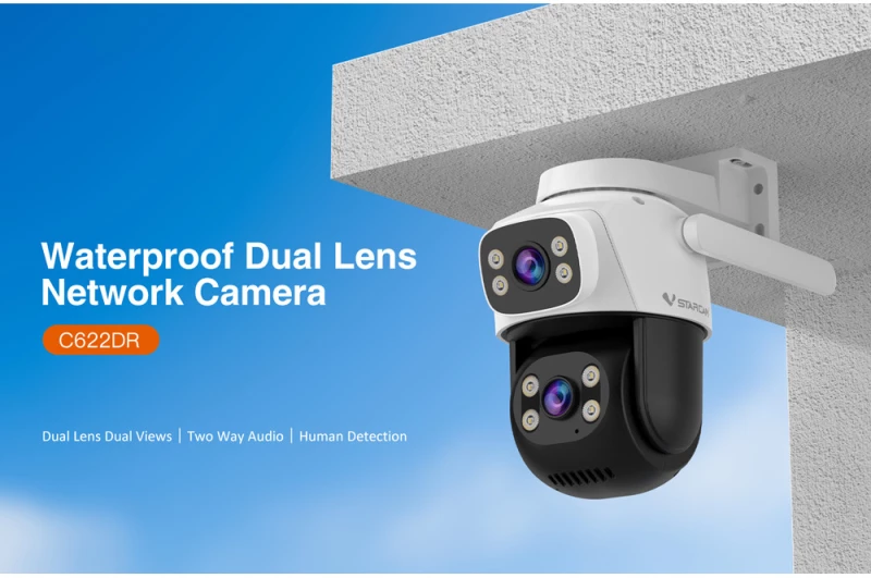 VSTARCAM smart κάμερα C622DR, dual lens, 2MP, WiFi, SD, PTZ, IP66