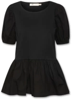 Μαύρη κοντομάνικη μπλούζα Zefine InWear - Μαύρο