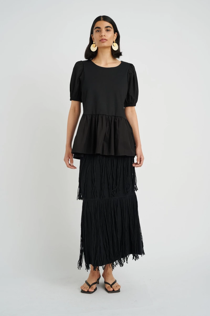 Μαύρη κοντομάνικη μπλούζα Zefine InWear - Μαύρο