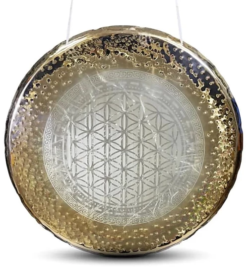 Παραδοσιακό Γκονγκ Mirror Gong Flower of Life με Κόπανο 40cm